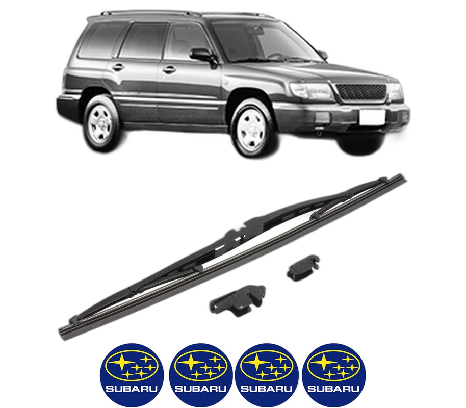 Stergator lamela spate SUBARU FORESTER (SF_) din 1997 - 2002, pentru luneta auto, Valeo Silencio, din cauciuc siliconat rezistent, 4 Stickere Auto SUBARU