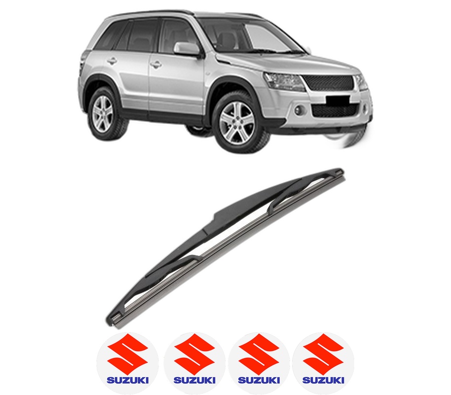 Stergator lamela spate SUZUKI GRAND VITARA II (JT, TE, TD) din 2005 - 2015, pentru luneta auto, Valeo Silencio, din cauciuc siliconat rezistent, 4 Stickere Auto SUZUKI