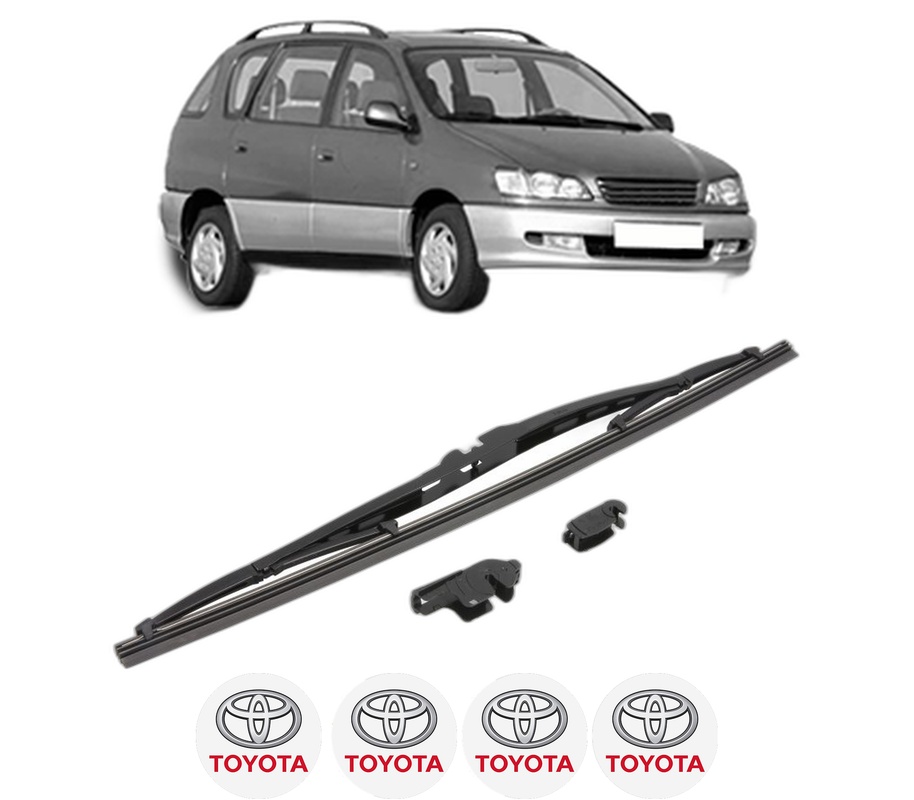 Stergator lamela spate TOYOTA PICNIC (_XM1_) din 1996 - 2001, pentru luneta auto, Valeo Silencio, din cauciuc siliconat rezistent, 4 Stickere Auto TOYOTA