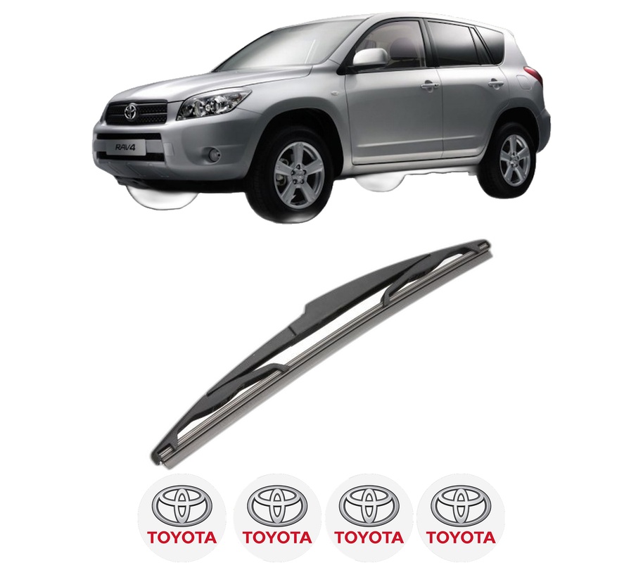 Stergator lamela spate TOYOTA RAV 4 III (_A3_) din 2005 - 2014, pentru luneta auto, Valeo Silencio, din cauciuc siliconat rezistent, 4 Stickere Auto TOYOTA