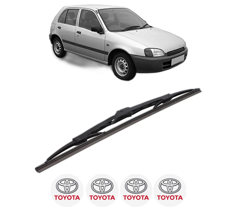 Stergator lamela spate TOYOTA STARLET (_P9_) din 1996 - 1999, pentru luneta auto, Bosch Twin, din cauciuc siliconat rezistent, 4 Stickere Auto TOYOTA