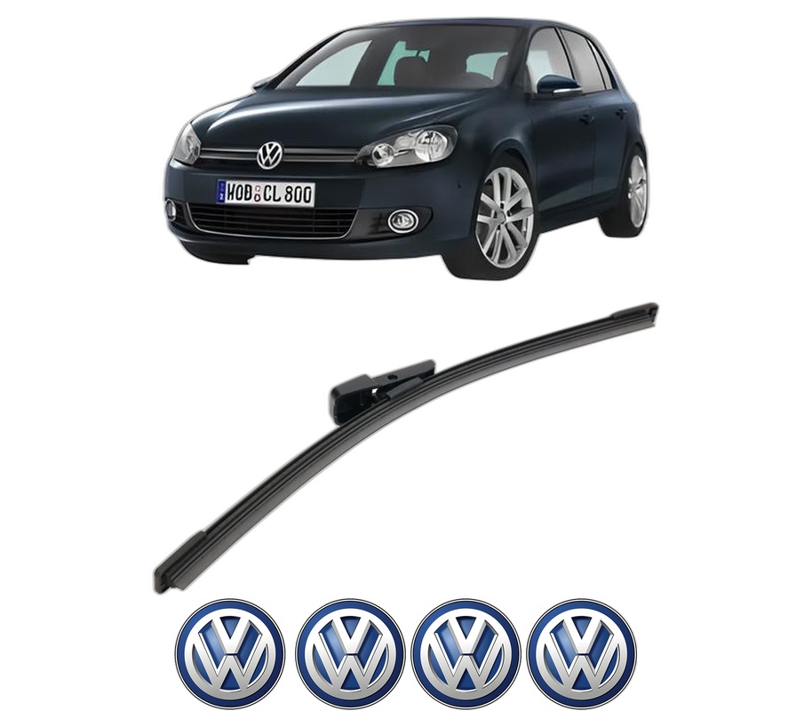 Stergator lamela spate Volkswagen GOLF VI Van (5K1) din 2008 - 2012, pentru luneta auto, Bosch Aerotwin, din cauciuc siliconat rezistent, 4 Stickere Auto VW