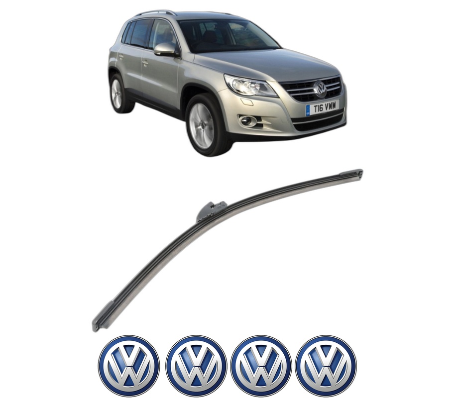 Stergator lamela spate Volkswagen TIGUAN VAN (5N_) din 2007 - 2018, pentru luneta auto, Bosch Aerotwin, din cauciuc siliconat rezistent, 4 Stickere Auto VW