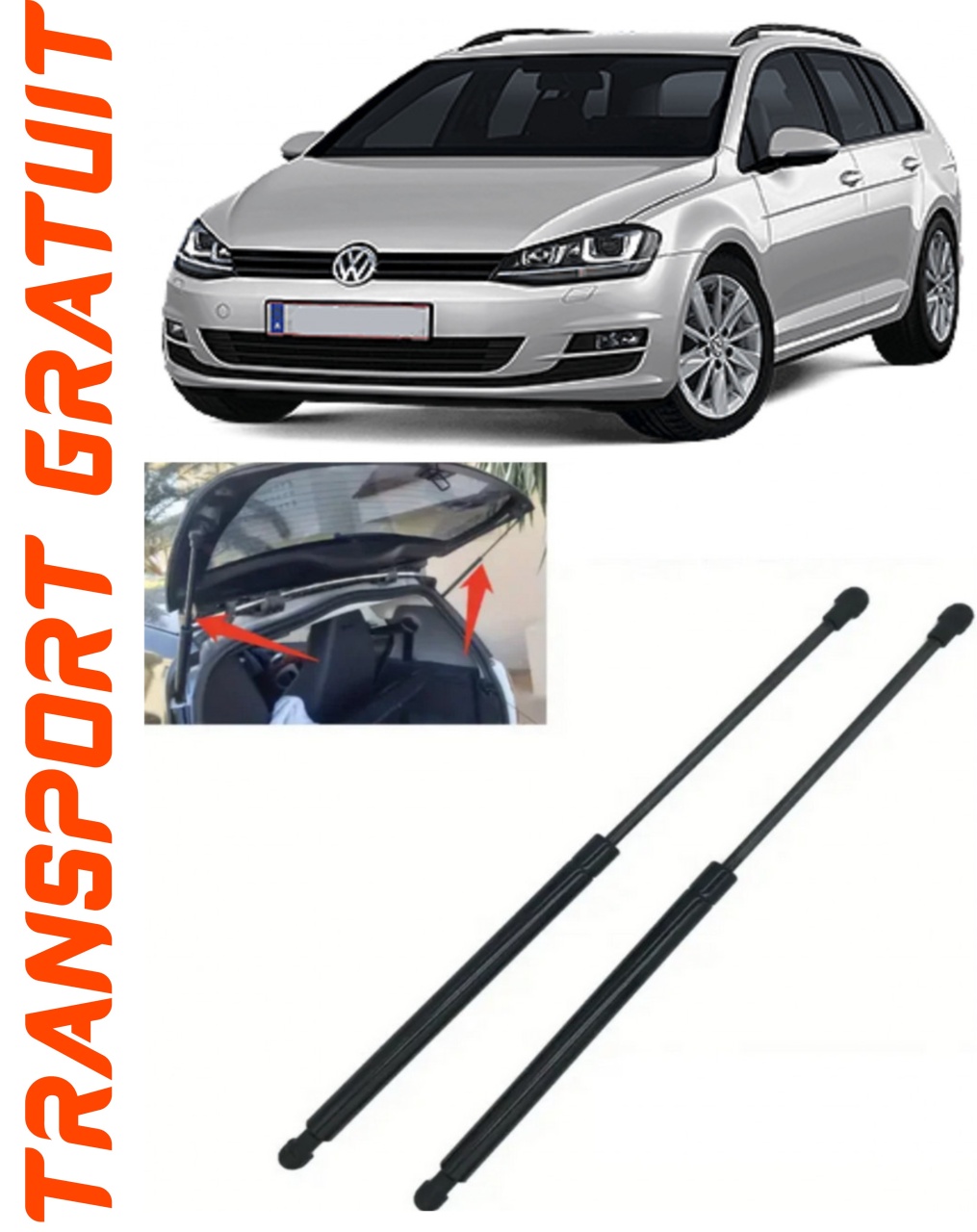 Set 2 amortizoare Haion portbagaj pentru masina VOLKSWAGEN Golf VII