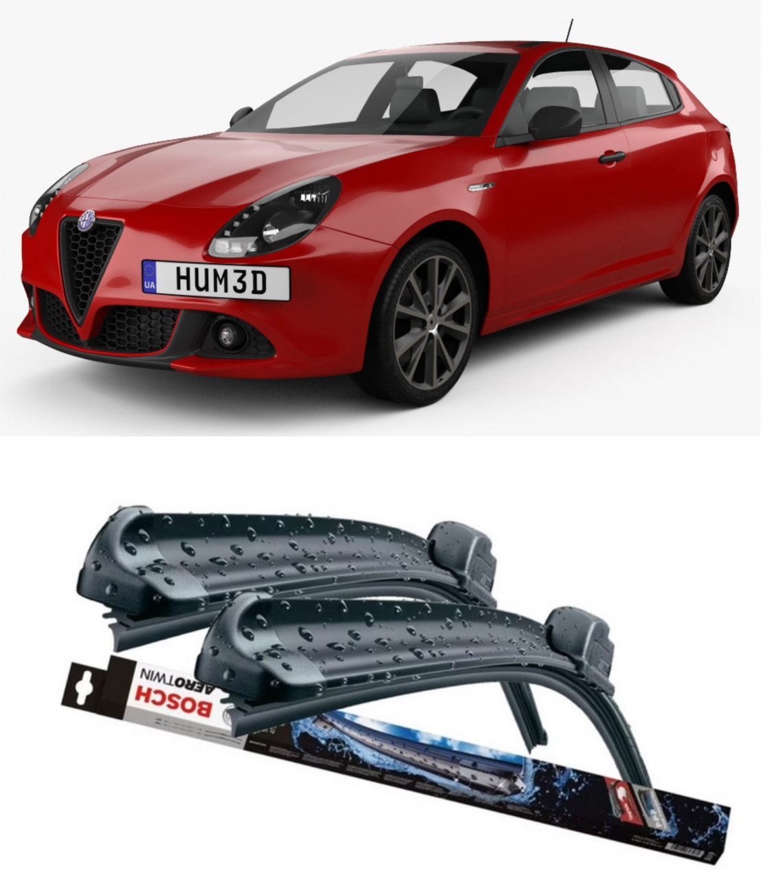 Stergatoare auto dedicat cu masina Alfa Romeo 
