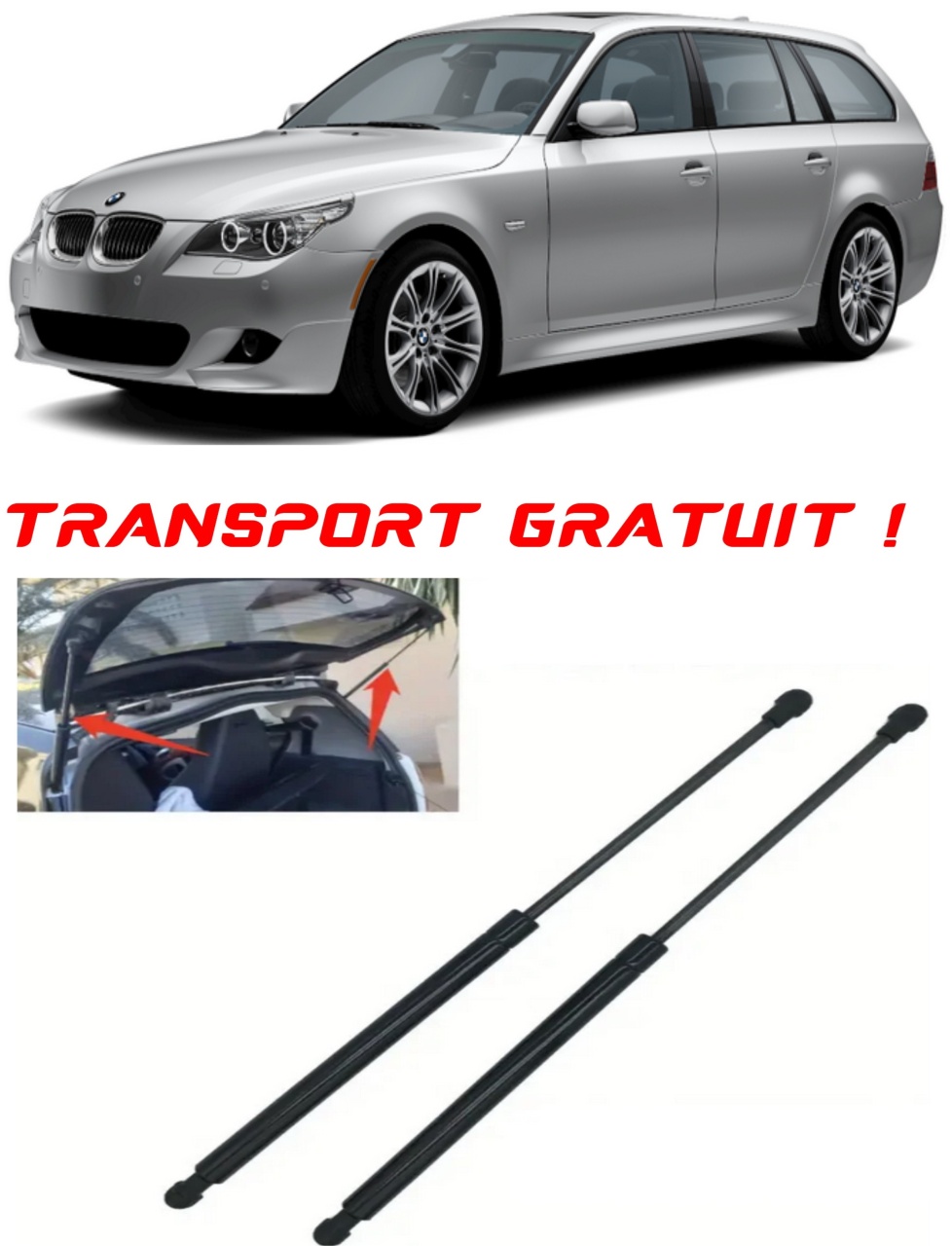 Set 2 amortizoare Haion portbagaj pentru masina BMW 5 Touring (E61)