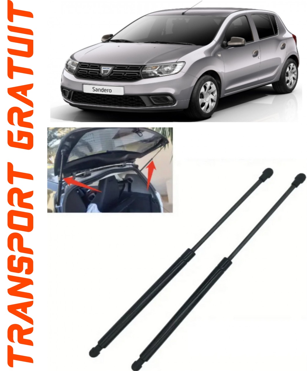 Set 2 amortizoare Haion portbagaj pentru masina Dacia Sandero