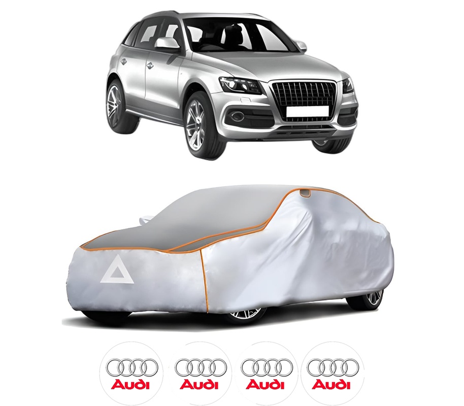 Husa Prelata Antigrindina Auto AUDI Q5 (8RB) din 2008-2017, Protectie auto contra intemperiilor la grindina, Waterproof, 4x Stickere auto AUDI