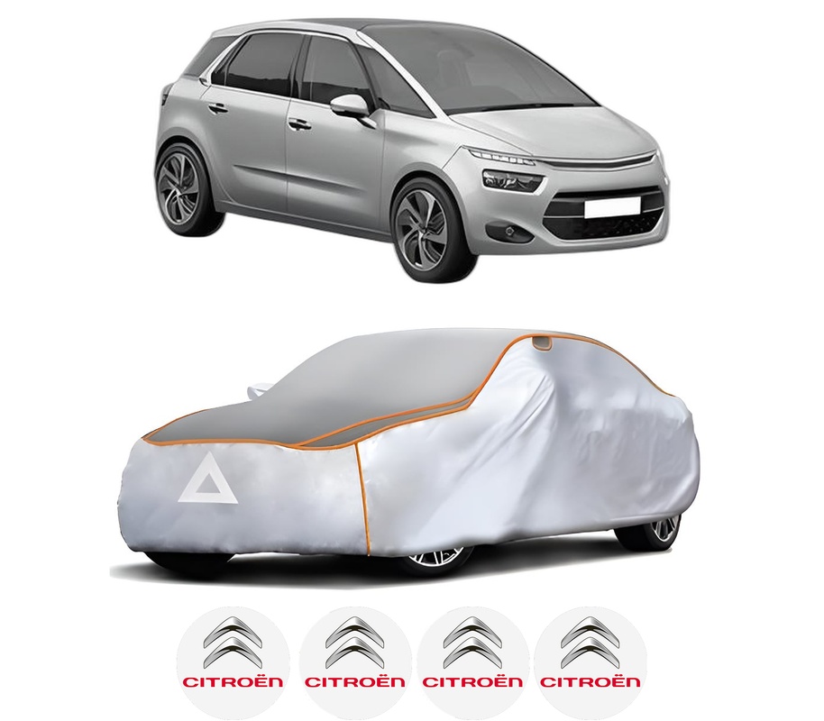 Husa Prelata Antigrindina Auto CITROEN C4 GRAND PICASSO II (DA_, DE_) din 2013-2018, Protectie auto contra intemperiilor la grindina, Waterproof, 4x Stickere auto CITROEN