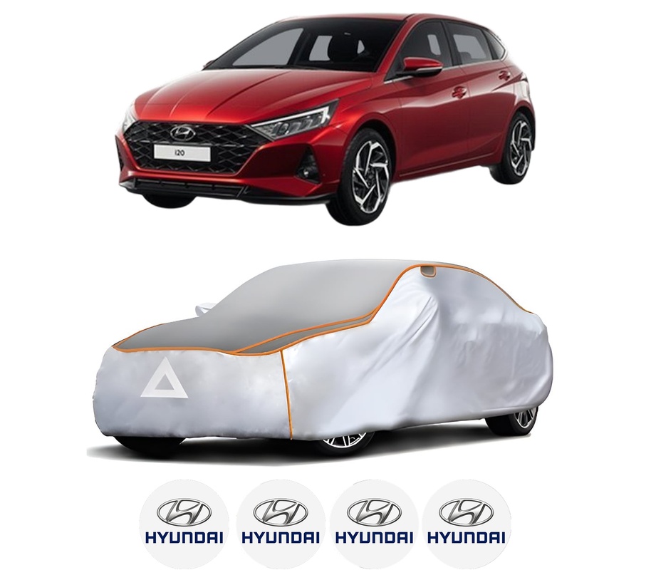 Husa Prelata Antigrindina Auto HYUNDAI i20 III (BC3, BI3) din 2020-2021, Protectie auto contra intemperiilor la grindina, Waterproof, 4x Stickere auto HYUNDAI