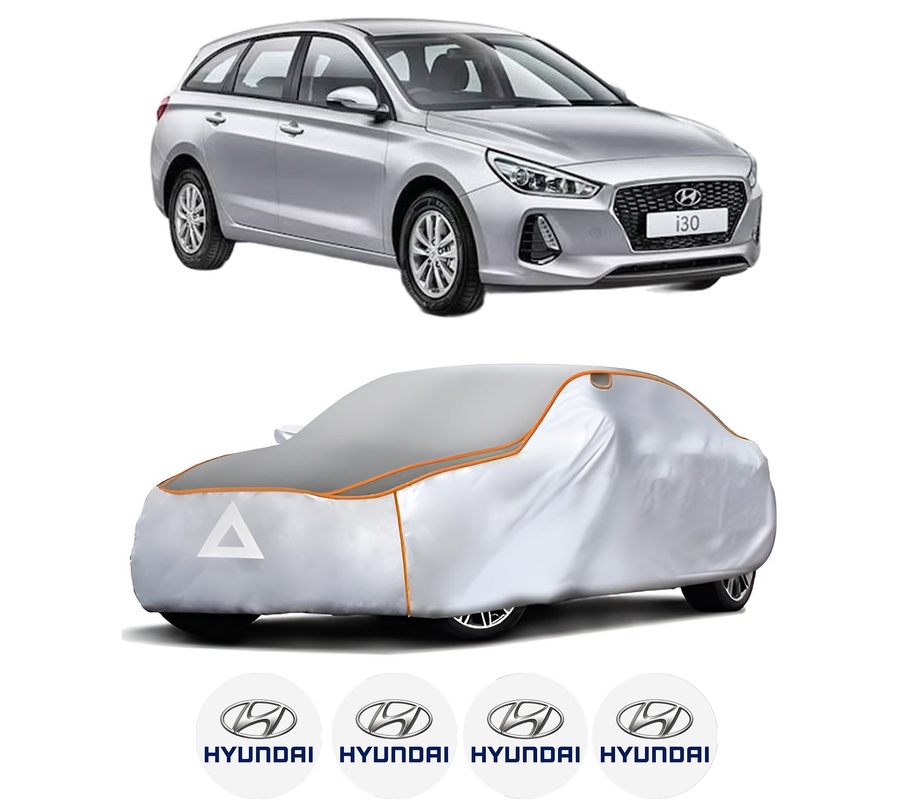 Husa Prelata Antigrindina Auto HYUNDAI i30 Kombi Van (PDE) din 2017-2020, Protectie auto contra intemperiilor la grindina, Waterproof, 4x Stickere auto HYUNDAI