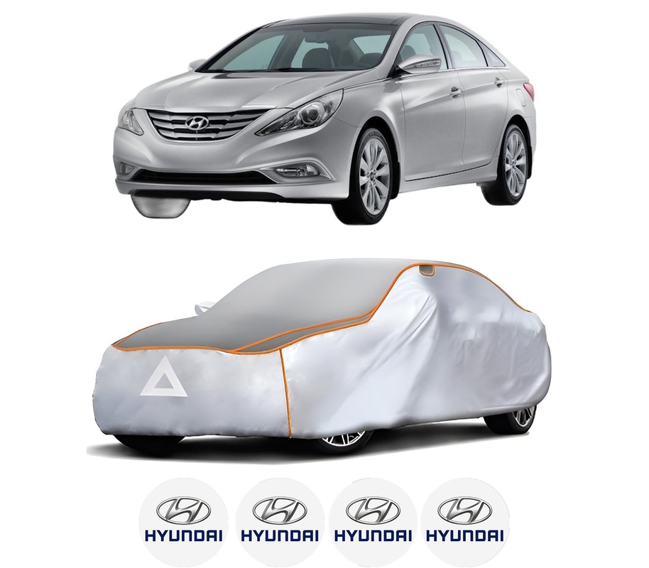 Husa Prelata Antigrindina Auto HYUNDAI SONATA VI (YF) din 2010-2015, Protectie auto contra intemperiilor la grindina, Waterproof, 4x Stickere auto HYUNDAI