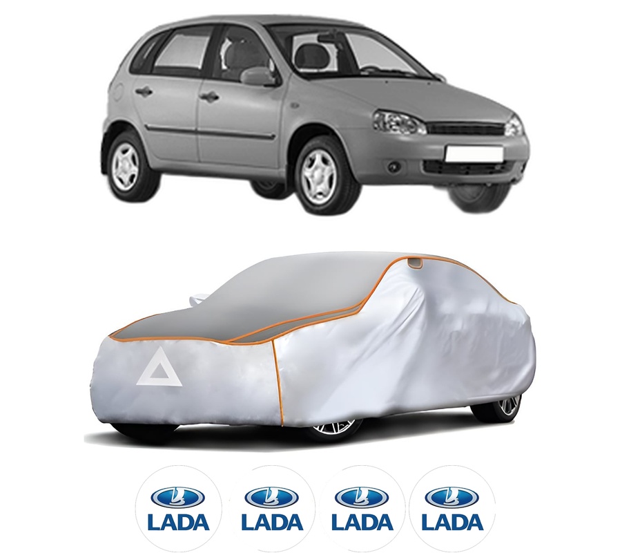 Husa Prelata Antigrindina Auto LADA KALINA Hatchback (1119) din 2004-2013, Protectie auto contra intemperiilor la grindina, Waterproof, 4x Stickere auto LADA