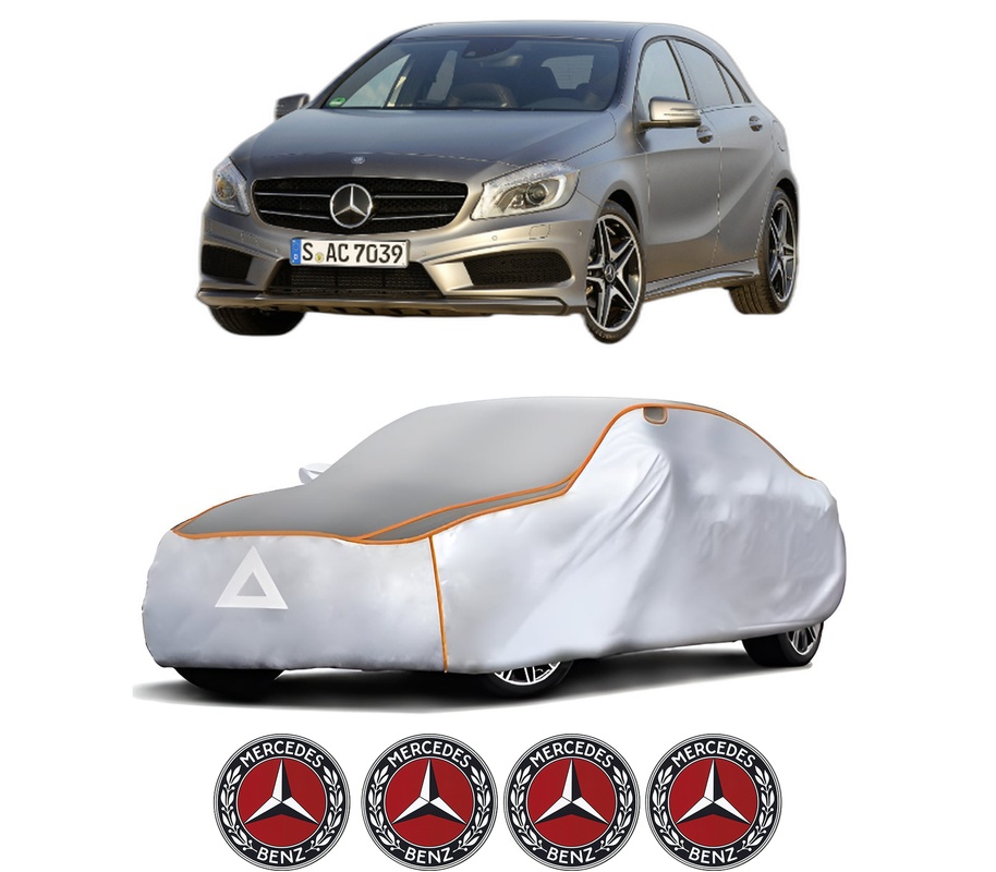 Husa Prelata Antigrindina Auto MERCEDES-BENZ A-CLASS (W176) din 2012-2018, Protectie auto contra intemperiilor la grindina, Waterproof, 4x Stickere auto MERCEDES-BENZ