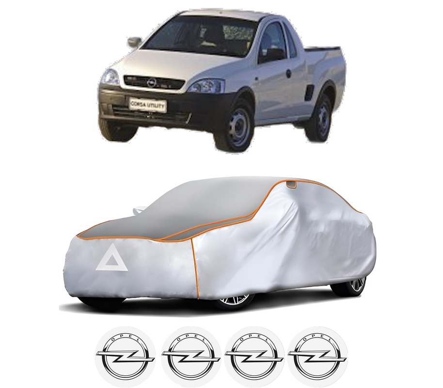 Husa Prelata Antigrindina Auto OPEL CORSA UTILITY C Pickup din 2005-2010, Protectie auto contra intemperiilor la grindina, Waterproof, 4x Stickere auto OPEL