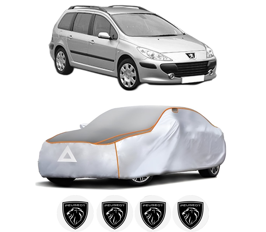 Husa Prelata Antigrindina Auto PEUGEOT 307 Break (3E) din 2002-2009, Protectie auto contra intemperiilor la grindina, Waterproof, 4x Stickere auto PEUGEOT