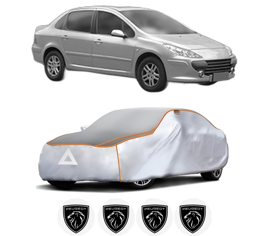 Husa Prelata Antigrindina Auto PEUGEOT 307 Saloon din 2006-2012, Protectie auto contra intemperiilor la grindina, Waterproof, 4x Stickere auto PEUGEOT