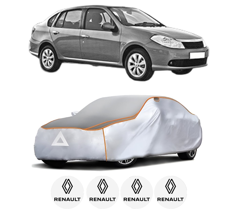 Husa Prelata Antigrindina Auto RENAULT THALIA II (LU_) din 2008-2014, Protectie auto contra intemperiilor la grindina, Waterproof, 4x Stickere auto RENAULT