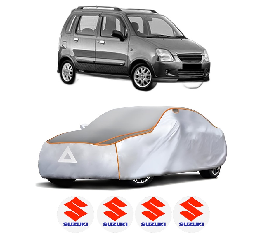 Husa Prelata Antigrindina Auto SUZUKI WAGON R+ (MA) din 2000-2008, Protectie auto contra intemperiilor la grindina, Waterproof, 4x Stickere auto SUZUKI
