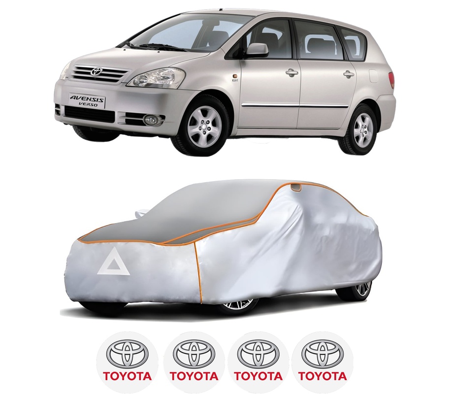 Husa Prelata Antigrindina Auto TOYOTA AVENSIS VERSO (_M2_) din 2001-2010, Protectie auto contra intemperiilor la grindina, Waterproof, 4x Stickere auto TOYOTA