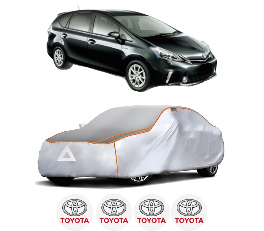 Husa Prelata Antigrindina Auto TOYOTA PRIUS PLUS VAN (_W4_) din 2014, Protectie auto contra intemperiilor la grindina, Waterproof, 4x Stickere auto TOYOTA