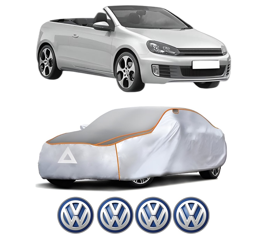 Husa Prelata Antigrindina Auto Volskwagen GOLF VI Convertible (517) din 2011-2016, Protectie auto contra intemperiilor la grindina, Waterproof, 4x Stickere auto Volskwagen