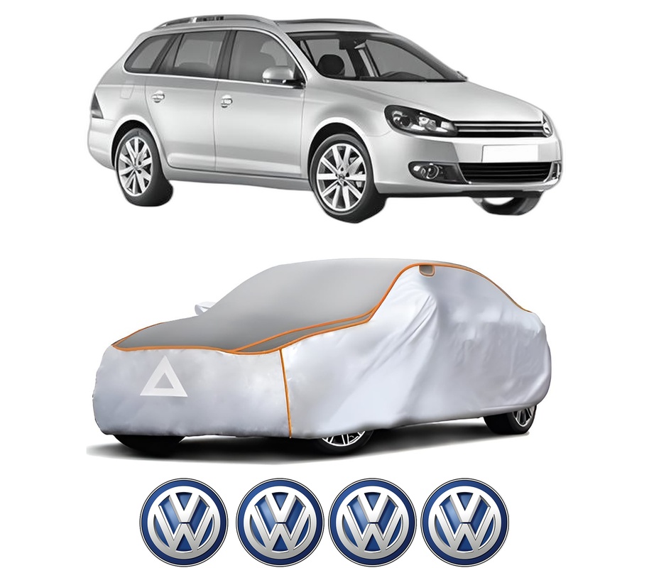 Husa Prelata Antigrindina Auto Volskwagen GOLF VI Variant (AJ5) din 2009-2013, Protectie auto contra intemperiilor la grindina, Waterproof, 4x Stickere auto Volskwagen