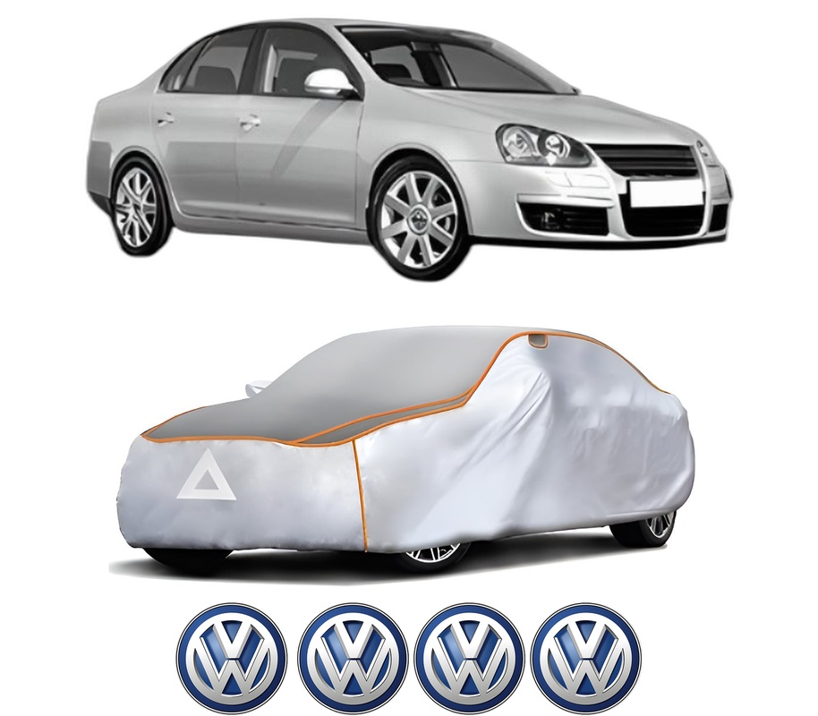 Husa Prelata Antigrindina Auto Volskwagen JETTA III (1K2) din 2004-2010, Protectie auto contra intemperiilor la grindina, Waterproof, 4x Stickere auto Volskwagen