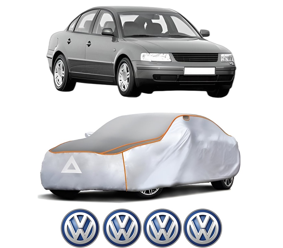 Husa Prelata Antigrindina Auto Volskwagen PASSAT B5 (3B2) din 1996-2000, Protectie auto contra intemperiilor la grindina, Waterproof, 4x Stickere auto Volskwagen