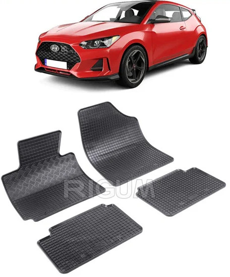 Set 4 covorase Hyundai Veloster 2011-2016, din cauciuc 100%, compatibile cu autoturismul HYUNDAI Veloster