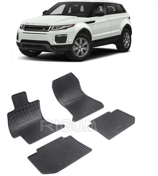 Set 4 covorase Land Rover Range Rover Evoque 2011-2019, din cauciuc 100%, compatibile cu autoturismul LAND ROVER