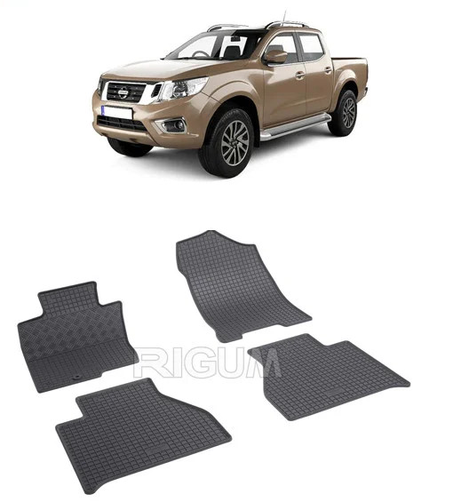 Set 4 covorase Nissan Navara 2016-2022, din cauciuc 100%, compatibile cu autoturismul NISSAN Navara