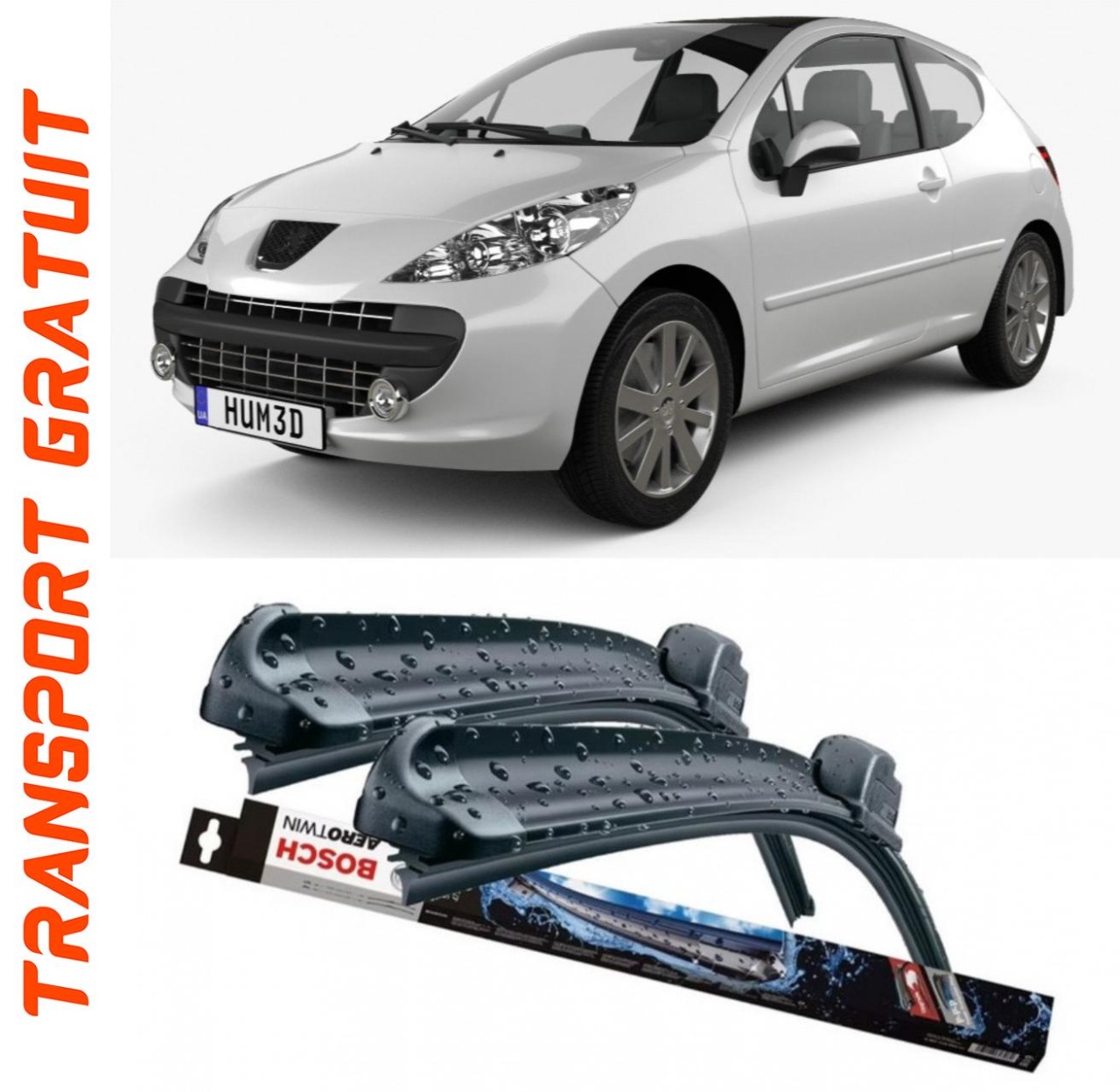 Stergatoare auto dedicat cu masina Peugeot 207