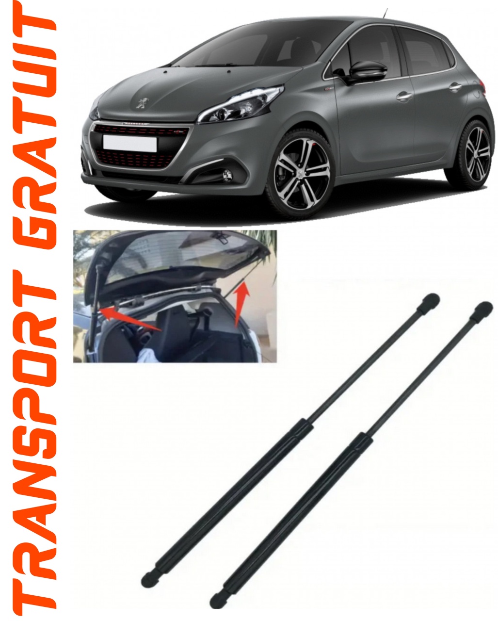 Set 2 amortizoare Haion portbagaj pentru masina Peugeot 208