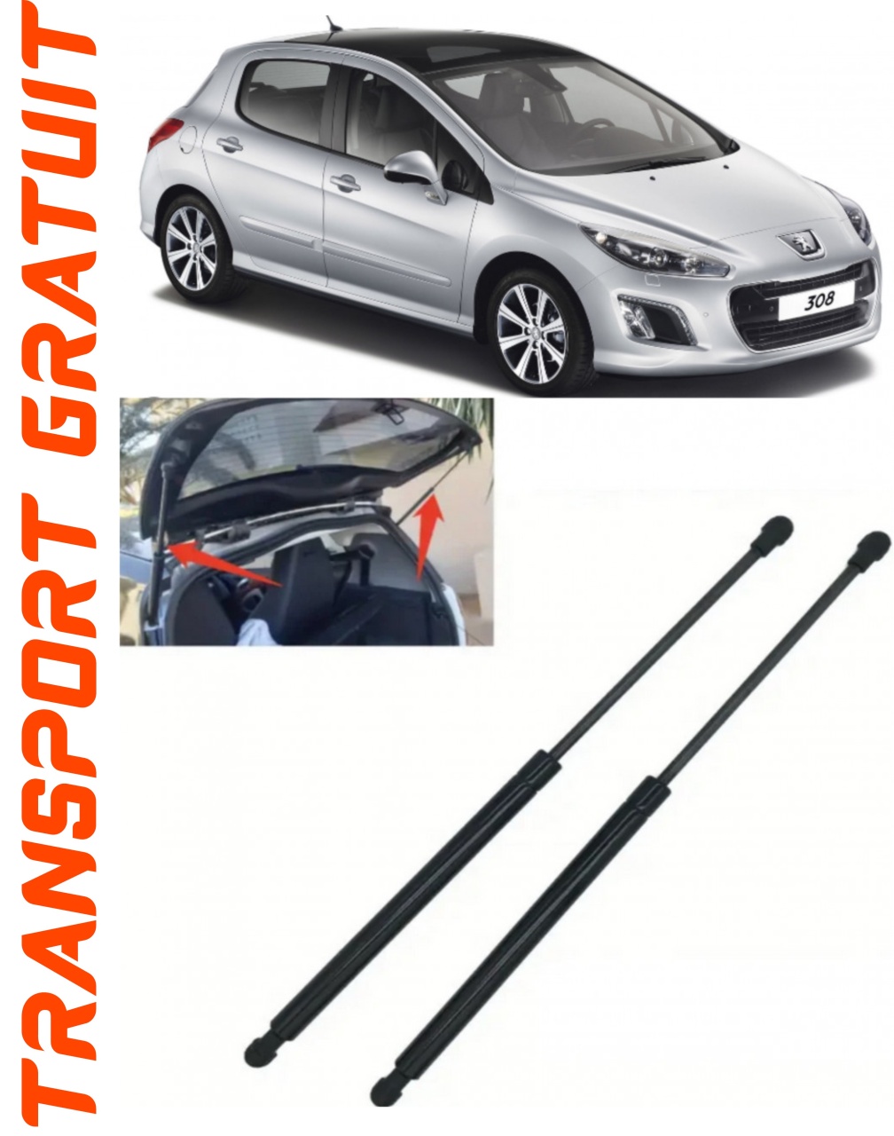 Set 2 amortizoare Haion portbagaj pentru masina Peugeot 308