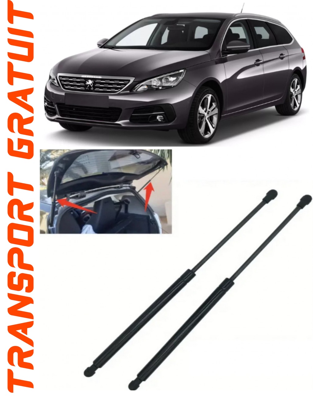 Set 2 amortizoare Haion portbagaj pentru masina Peugeot 308 SW II