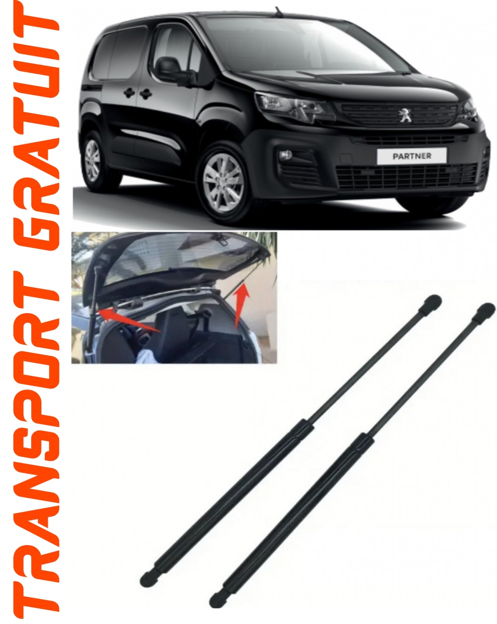 Set 2 amortizoare Haion portbagaj pentru masina Peugeot Partner