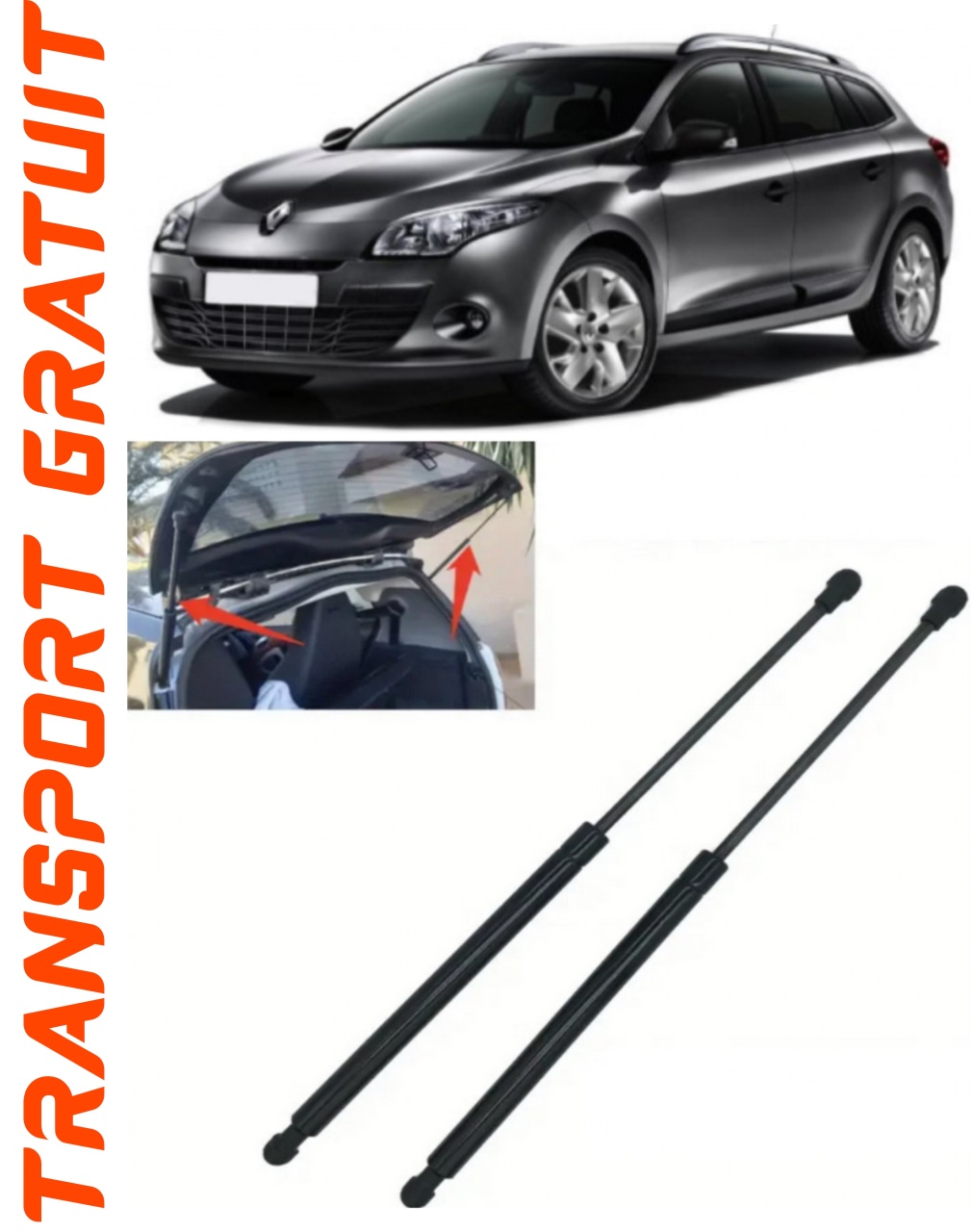 Set 2 amortizoare Haion portbagaj pentru masina Renault Megane III