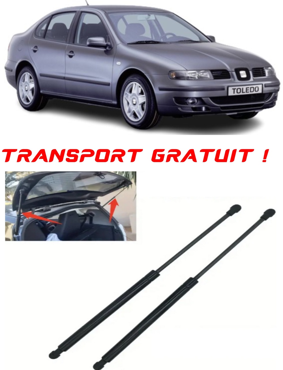 Set 2 amortizoare Haion portbagaj pentru masina Seat TOLEDO II (1M2)