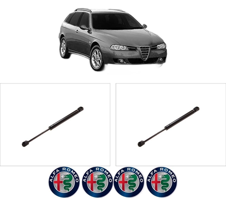 Set amortizoare portbagaj haion pentru ALFA ROMEO 156 Sportwagon (932_) din 1997-2006, 2 bucati, KROSNO, 4 stickere auto ALFA ROMEO