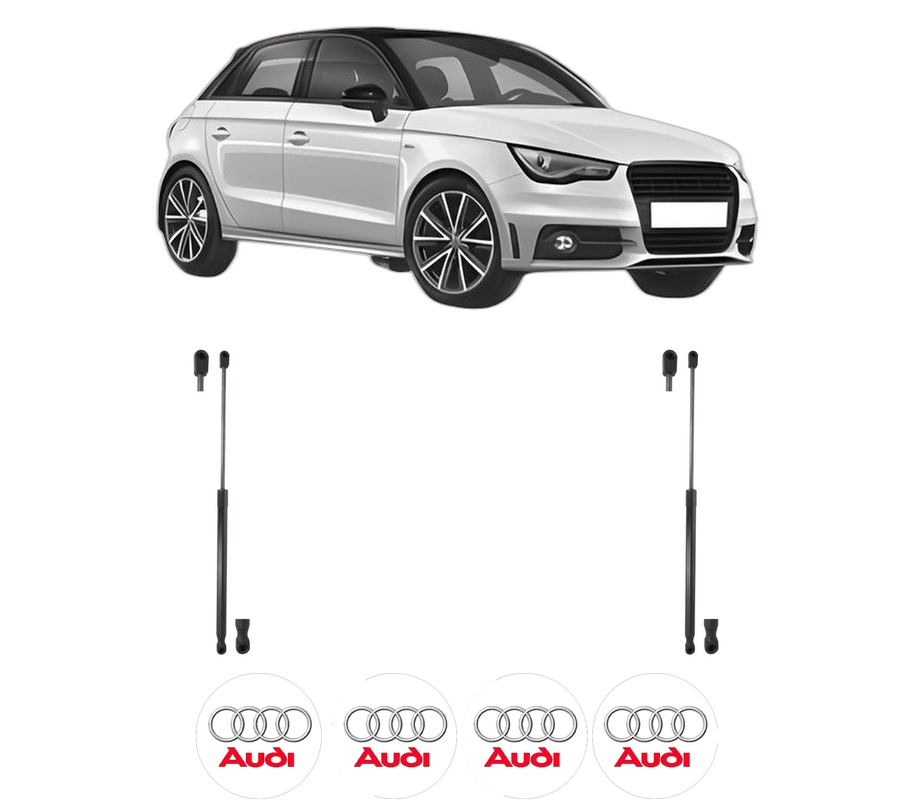 Set amortizoare portbagaj haion pentru AUDI A1 Sportback (8XA, 8XF) din 2011-2018, 2 bucati, KROSNO, 4 stickere auto AUDI