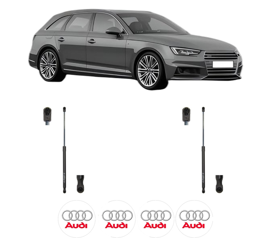Set amortizoare portbagaj haion pentru AUDI A4 B9 Avant (8W5, 8WD) din 2015-2021, 2 bucati, KROSNO, 4 stickere auto AUDI