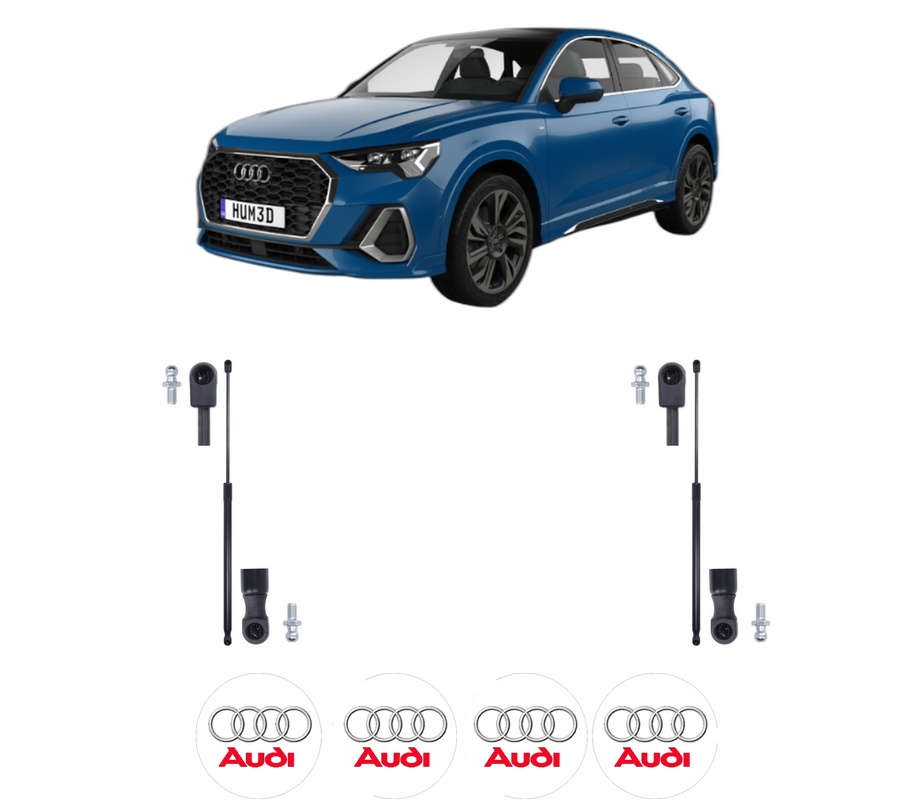 Set amortizoare portbagaj haion pentru AUDI Q3 Sportback (F3N) din 2019-2024, 2 bucati, KROSNO, 4 stickere auto AUDI