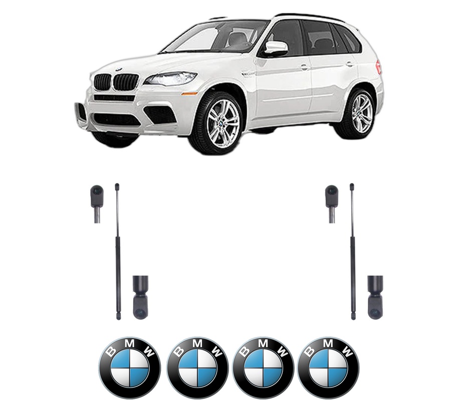 Set amortizoare portbagaj haion pentru BMW X5 (E70) din 2006-2013, 2 bucati, KROSNO, 4 stickere auto BMW