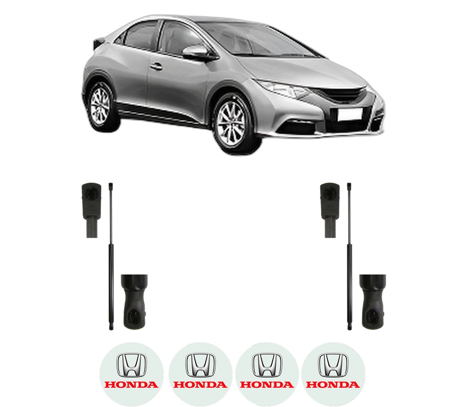 Set amortizoare portbagaj haion pentru HONDA CIVIC IX (FK) din 2012-2016, 2 bucati, MAGNUM TECHNOLOGY, 4 stickere auto HONDA