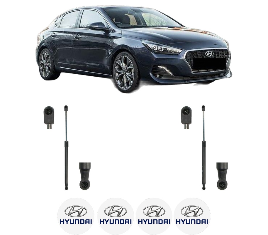 Set amortizoare portbagaj haion pentru HYUNDAI i30 FASTBACK (PDE, PDEN) din 2017-2022, 2 bucati, KROSNO, 4 stickere auto HYUNDAI