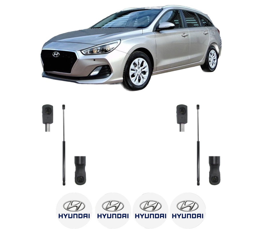 Set amortizoare portbagaj haion pentru HYUNDAI i30 Kombi Van (GDE, GD) din 2015-2017, 2 bucati, MAGNUM TECHNOLOGY, 4 stickere auto HYUNDAI