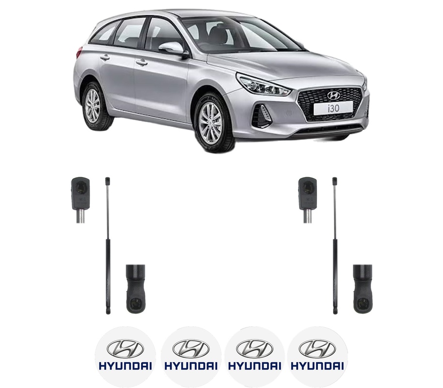 Set amortizoare portbagaj haion pentru HYUNDAI i30 Kombi Van (PDE) din 2017-2020, 2 bucati, MAGNUM TECHNOLOGY, 4 stickere auto HYUNDAI
