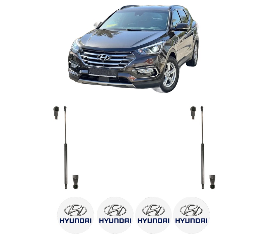 Set amortizoare portbagaj haion pentru HYUNDAI SANTA FÉ III (DM, DMA) din 2012-2018, 2 bucati, KROSNO, 4 stickere auto HYUNDAI