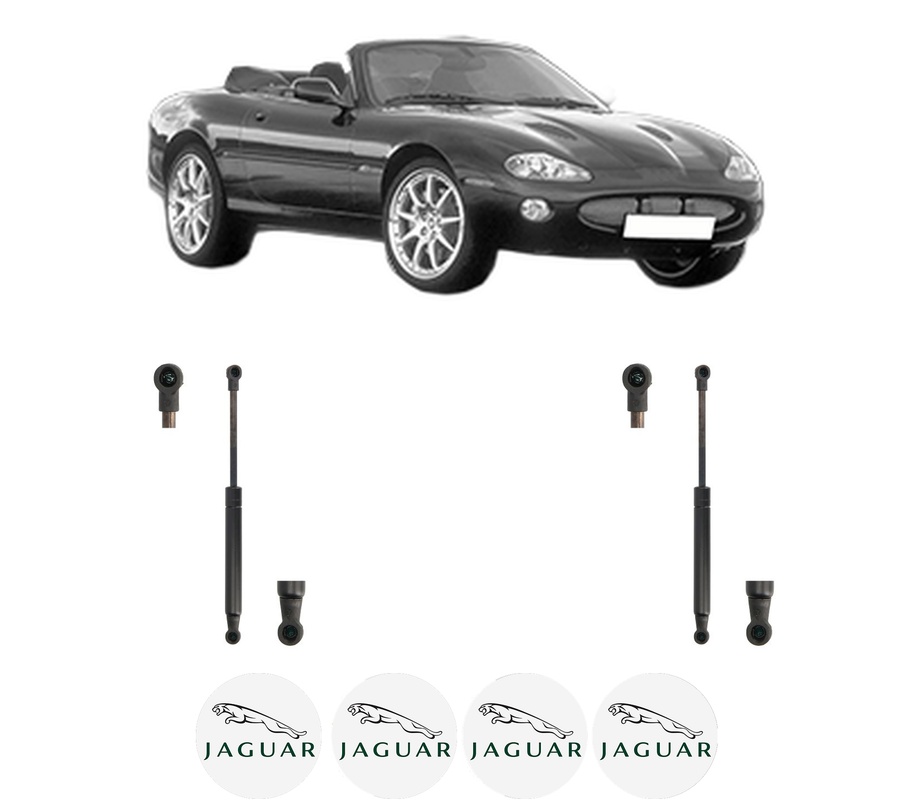 Set amortizoare portbagaj haion pentru JAGUAR XK 8 Convertible (X100) din 1996-2006, 2 bucati, KROSNO, 4 stickere auto JAGUAR